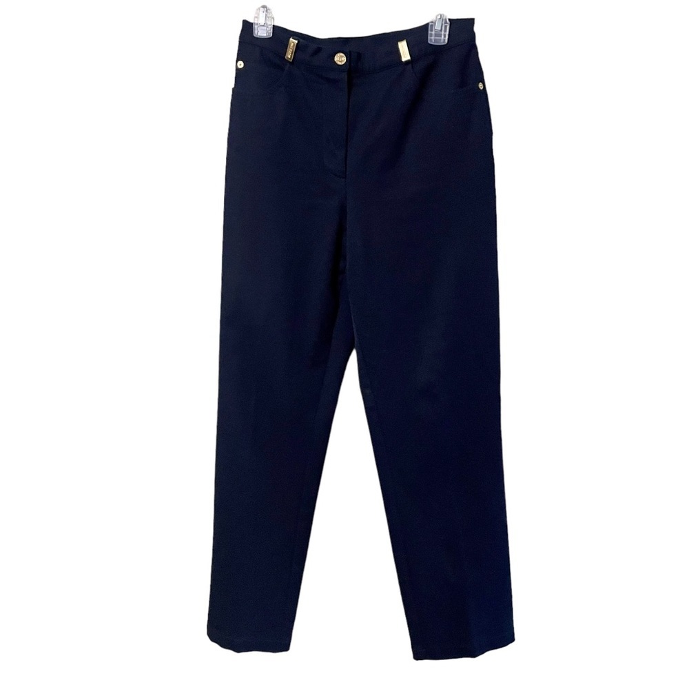 St John Sport High Rise Straight Leg Navy Blue Trousers Pants Women's 6